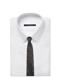 dunkelgraue bedruckte Krawatte von Alexander McQueen