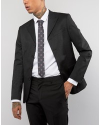 dunkelgraue bedruckte Krawatte von Asos
