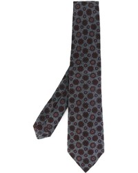 dunkelgraue bedruckte Krawatte von Kiton