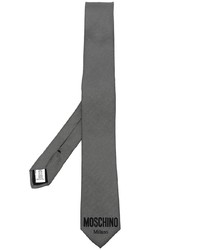 dunkelgraue bedruckte Krawatte von Moschino
