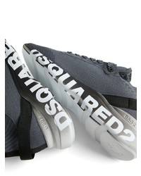 dunkelgraue bedruckte niedrige Sneakers von DSQUARED2