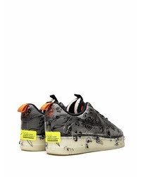 dunkelgraue bedruckte Segeltuch niedrige Sneakers von Nike