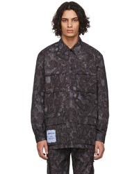 dunkelgraue bedruckte Shirtjacke von McQ