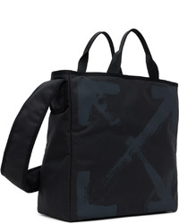 dunkelgraue bedruckte Shopper Tasche aus Segeltuch von Off-White