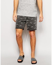 dunkelgraue bedruckte Shorts von Asos
