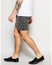 dunkelgraue bedruckte Shorts von Asos