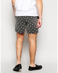 dunkelgraue bedruckte Shorts von Asos