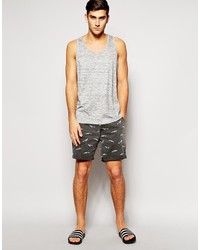 dunkelgraue bedruckte Shorts von Asos