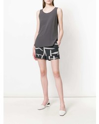 dunkelgraue bedruckte Shorts von Lorena Antoniazzi