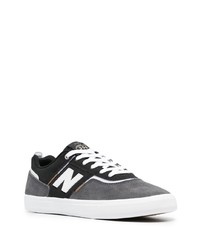 dunkelgraue bedruckte Wildleder niedrige Sneakers von New Balance