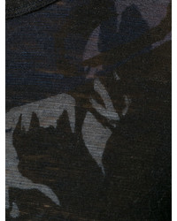 dunkelgraue bedruckte Wollbluse von Y's