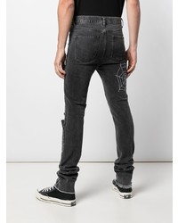 dunkelgraue bestickte enge Jeans von Haculla