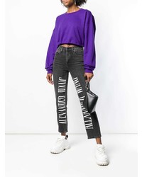 dunkelgraue bestickte Jeans von Alexander Wang