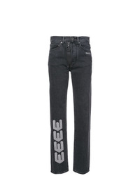 dunkelgraue bestickte Jeans von Off-White