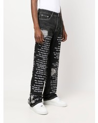 dunkelgraue bestickte Jeans von Who Decides War