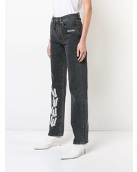 dunkelgraue bestickte Jeans von Off-White