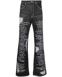 dunkelgraue bestickte Jeans von Who Decides War