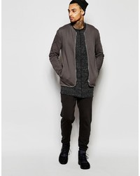 dunkelgraue Bomberjacke von Asos