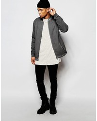 dunkelgraue Bomberjacke von Asos