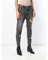 dunkelgraue Boyfriend Jeans mit Destroyed-Effekten von Diesel Black Gold