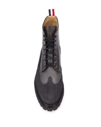 dunkelgraue Brogue Stiefel aus Leder von Thom Browne