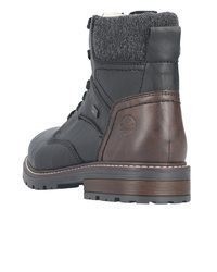 dunkelgraue Brogue Stiefel aus Leder von Rieker