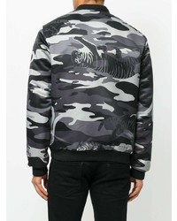 dunkelgraue Camouflage Bomberjacke von Versace Jeans