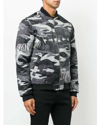 dunkelgraue Camouflage Bomberjacke von Versace Jeans