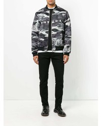 dunkelgraue Camouflage Bomberjacke von Versace Jeans