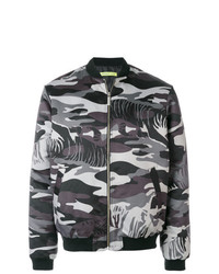 dunkelgraue Camouflage Bomberjacke von Versace Jeans