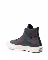 dunkelgraue Camouflage hohe Sneakers aus Segeltuch von Converse