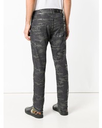 dunkelgraue Camouflage Jeans von Philipp Plein