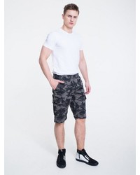 dunkelgraue Camouflage Shorts von Big Star