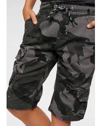 dunkelgraue Camouflage Shorts von Buffalo