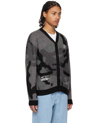 dunkelgraue Camouflage Strickjacke von AAPE BY A BATHING APE