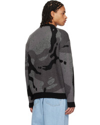 dunkelgraue Camouflage Strickjacke von AAPE BY A BATHING APE