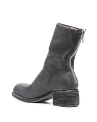 dunkelgraue Chelsea Boots aus Leder von Guidi