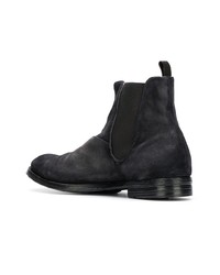 dunkelgraue Chelsea Boots aus Leder von Officine Creative