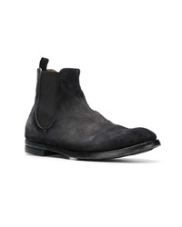 dunkelgraue Chelsea Boots aus Leder von Officine Creative