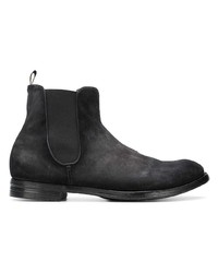 dunkelgraue Chelsea Boots aus Leder von Officine Creative