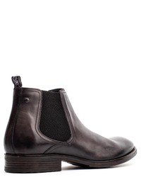 dunkelgraue Chelsea Boots aus Leder von Base London