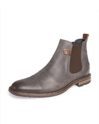 dunkelgraue Chelsea Boots aus Leder von Camp David