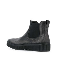 dunkelgraue Chelsea Boots aus Leder von Tod's