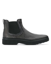 dunkelgraue Chelsea Boots aus Leder von Tod's