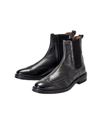 dunkelgraue Chelsea Boots aus Leder von CRICKIT