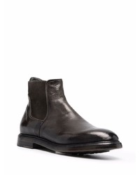 dunkelgraue Chelsea Boots aus Leder von Silvano Sassetti