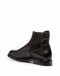 dunkelgraue Chelsea Boots aus Leder von Silvano Sassetti