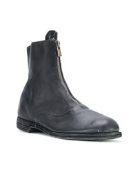 dunkelgraue Chelsea Boots aus Leder von Guidi