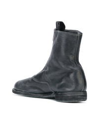 dunkelgraue Chelsea Boots aus Leder von Guidi