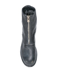 dunkelgraue Chelsea Boots aus Leder von Guidi